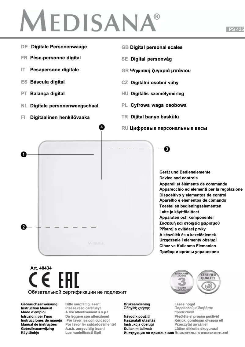 Página 1 del manual Manual de usuario Medisana PS 439