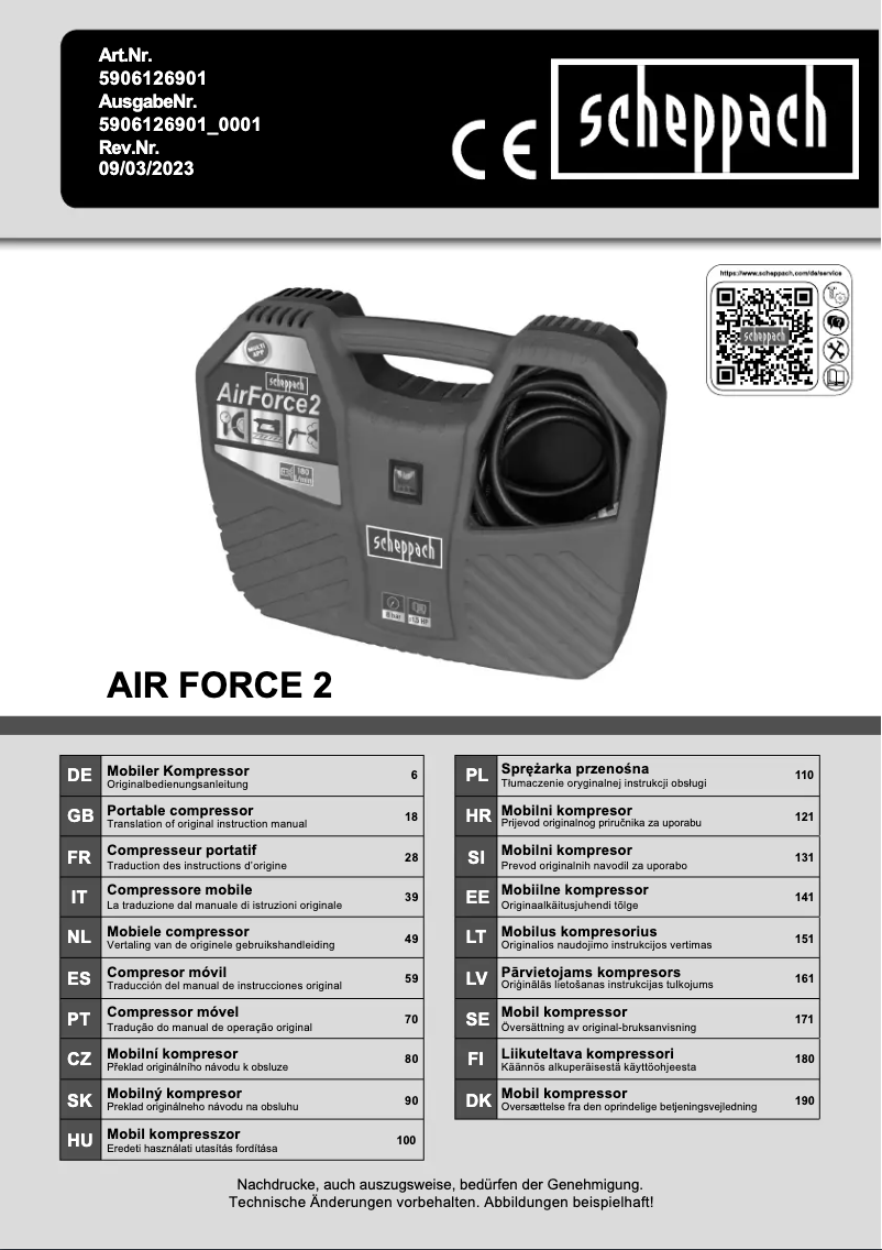 Imagen de la primera página del manual del dispositivo Air Force