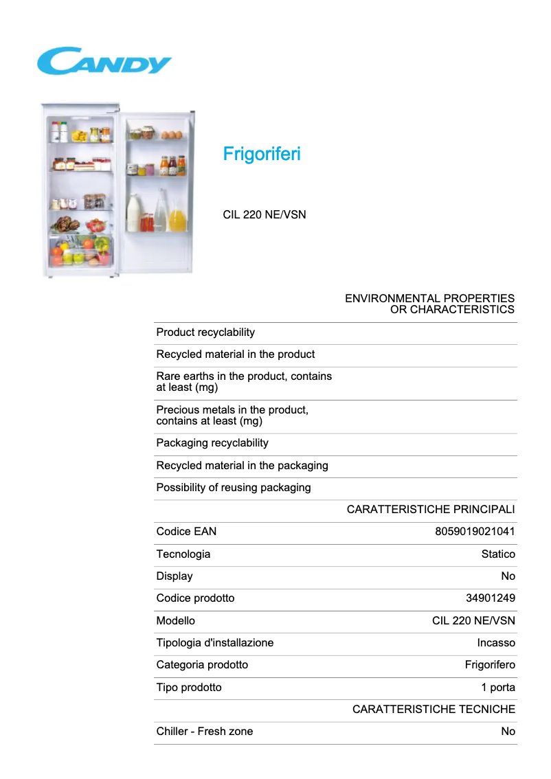 Imagen de la primera página del manual del dispositivo CIL 220 NE/VSN