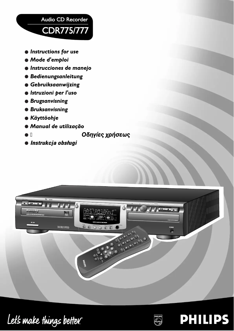 Página nº 1 - Manual de usuario Philips CDR775