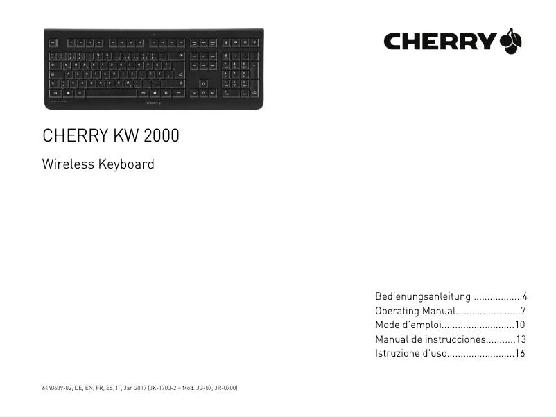 Página nº 1 - Manual de usuario Cherry KW 2000