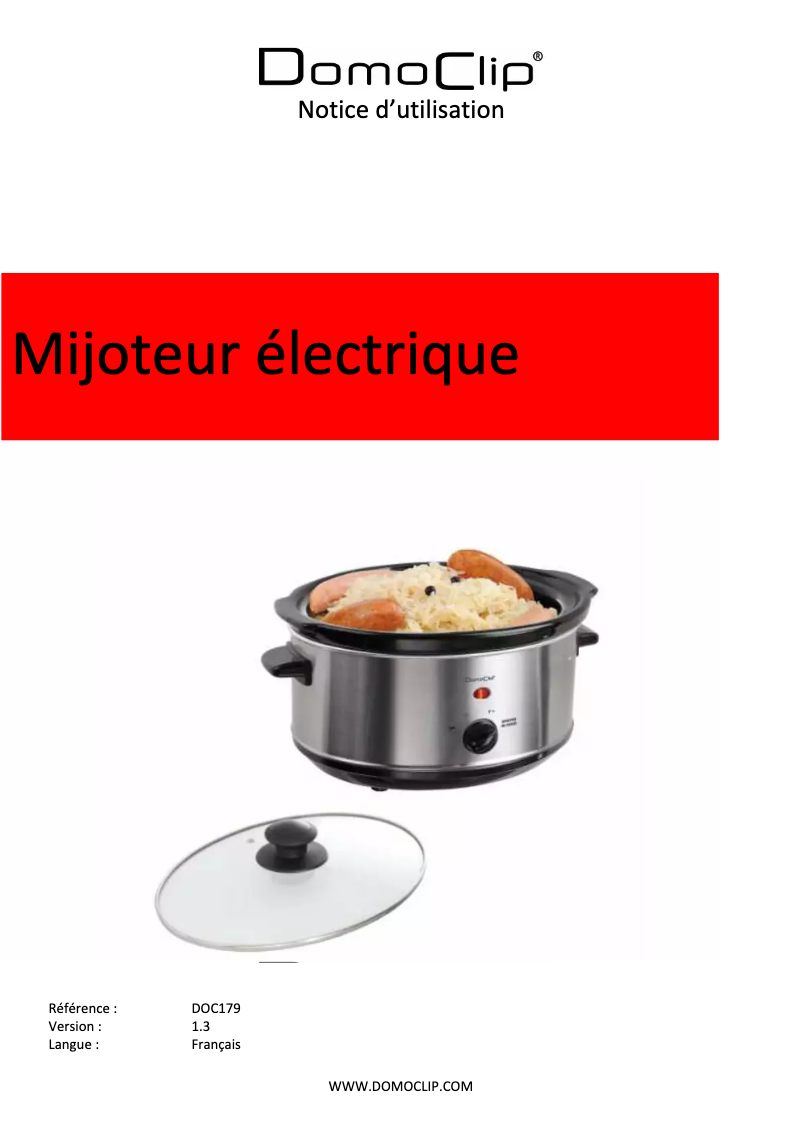 Página 1 del manual Manual de usuario Domoclip DOC179