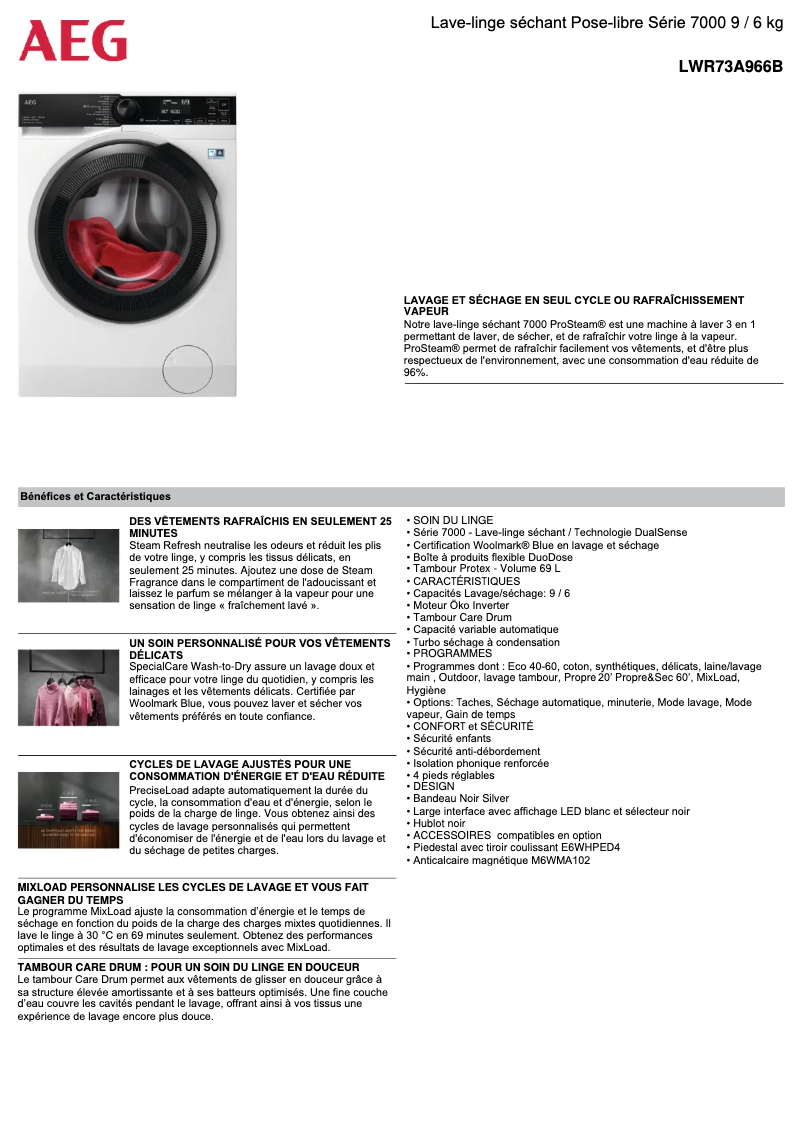 Imagen de la primera página del manual del dispositivo LWR73A966B