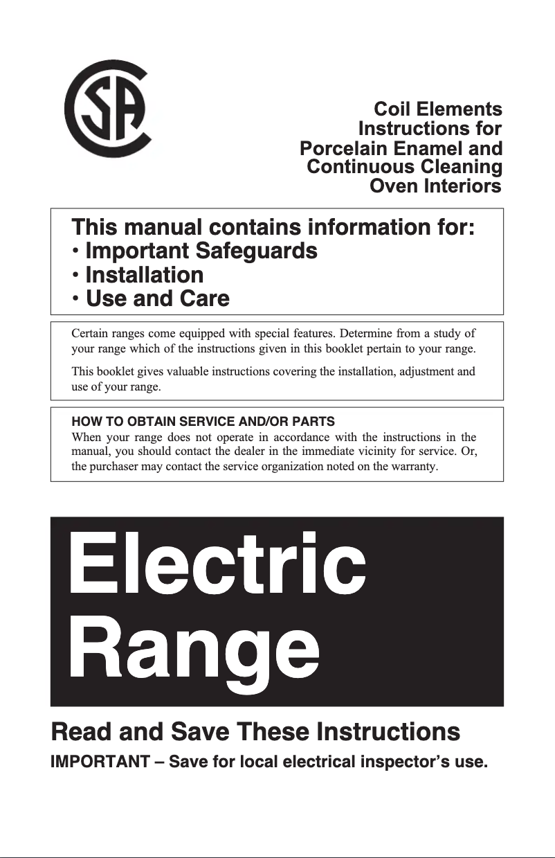 Página 1 del manual Manual de uso y mantenimiento Summit TEM110CRW