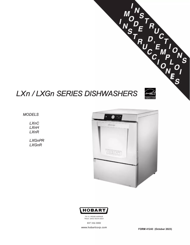 Página nº 1 - Manual de usuario Hobart LXnC