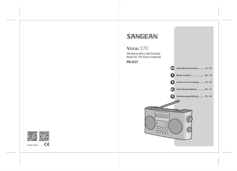 Imagen de la primera página del manual del dispositivo PR-D17