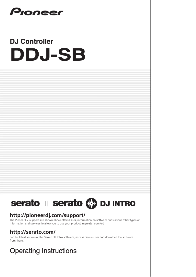 Imagen de la primera página del manual del dispositivo DDJ-SB