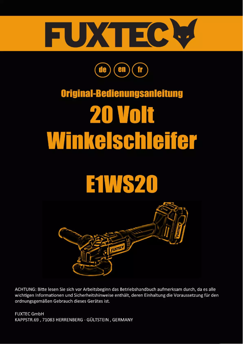 Imagen de la primera página del manual del dispositivo FX-E1WS20