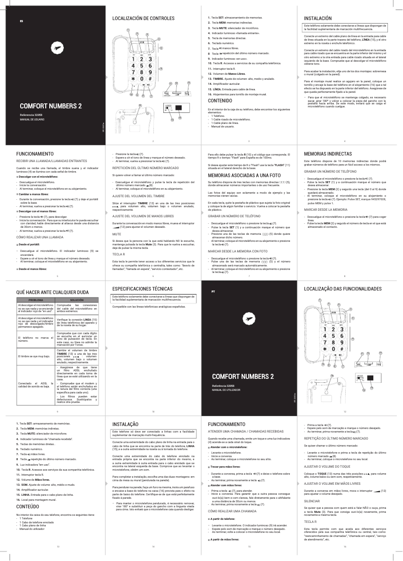 Imagen de la primera página del manual del dispositivo Comfort Numbers 2