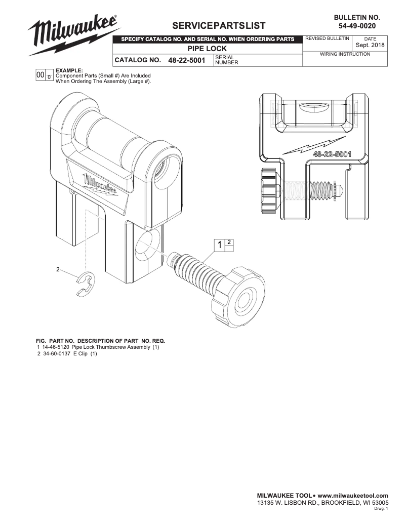 Imagen de la primera página del manual del dispositivo 48-22-5001