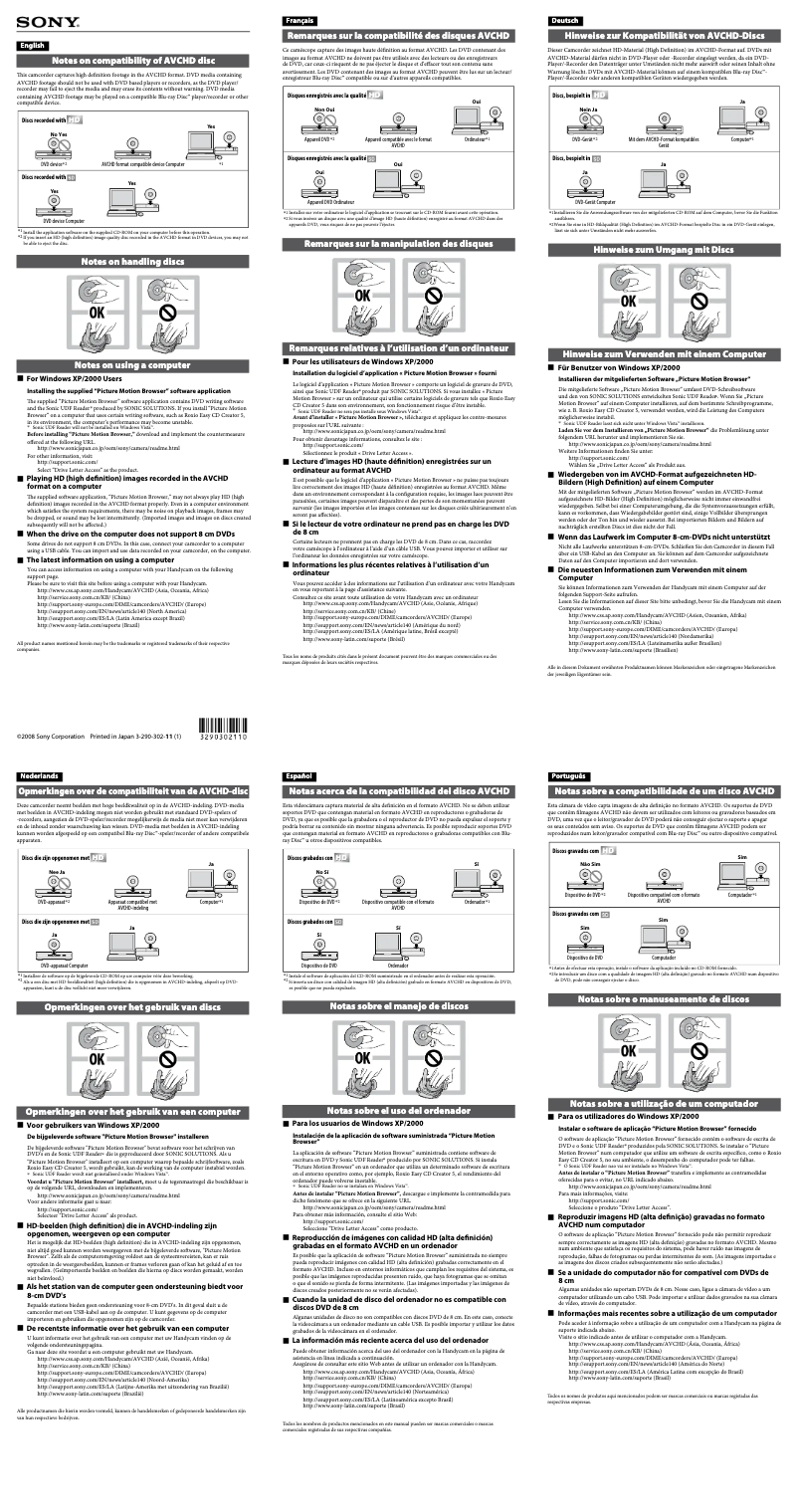 Imagen de la primera página del manual del dispositivo HDR-UX20