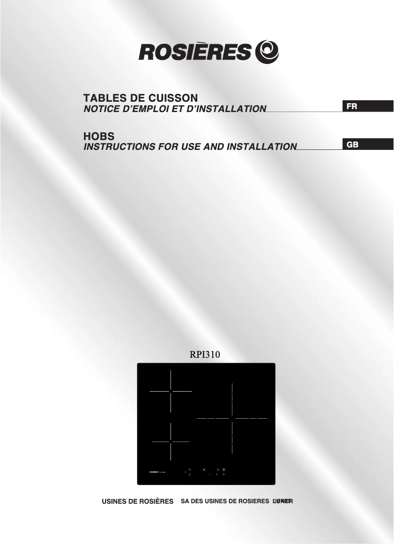 Imagen de la primera página del manual del dispositivo RPI 310