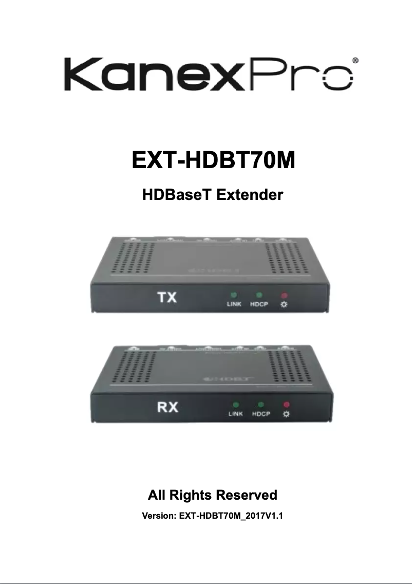 Imagen de la primera página del manual del dispositivo EXT-HDBT70MTX