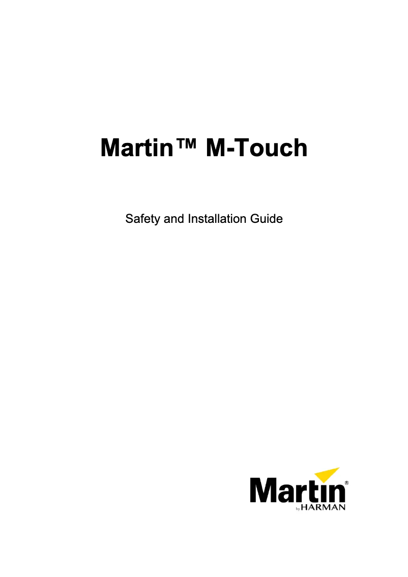 Página 1 del manual Guía de instalación Martin M-Touch