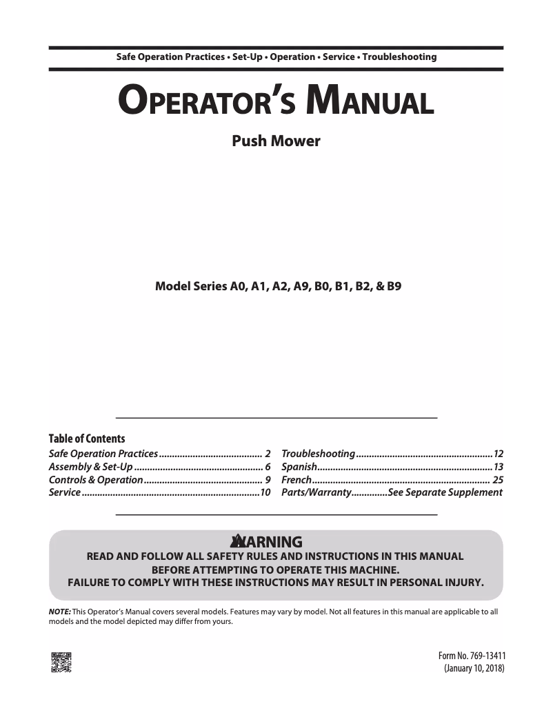 Imagen de la primera página del manual del dispositivo RM110