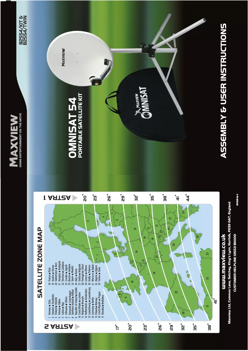Imagen de la primera página del manual del dispositivo Omnisat B2554