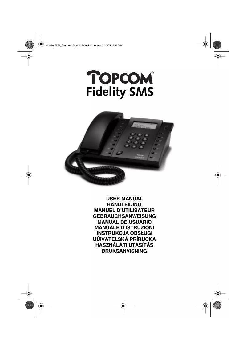 Imagen de la primera página del manual del dispositivo Fidelity sms