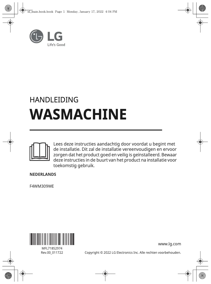 Imagen de la primera página del manual del dispositivo F4WM309WE