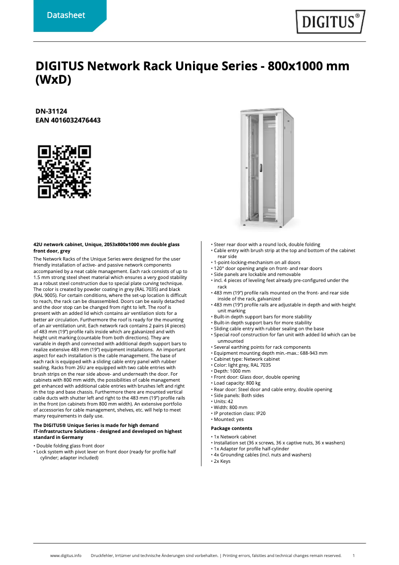 Página nº 1 - Ficha técnica Digitus DN-31124