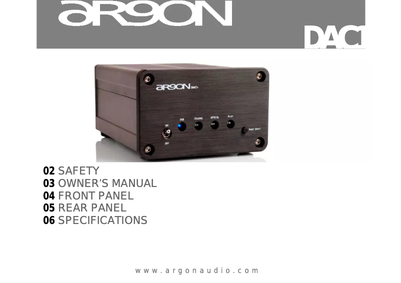 Página nº 1 - Manual de usuario Argon DAC1