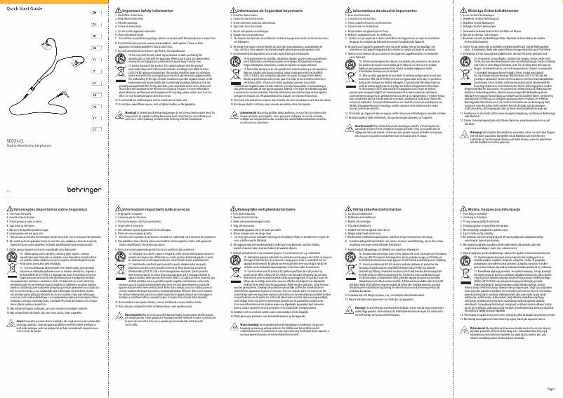 Imagen de la primera página del manual del dispositivo SD251-CL