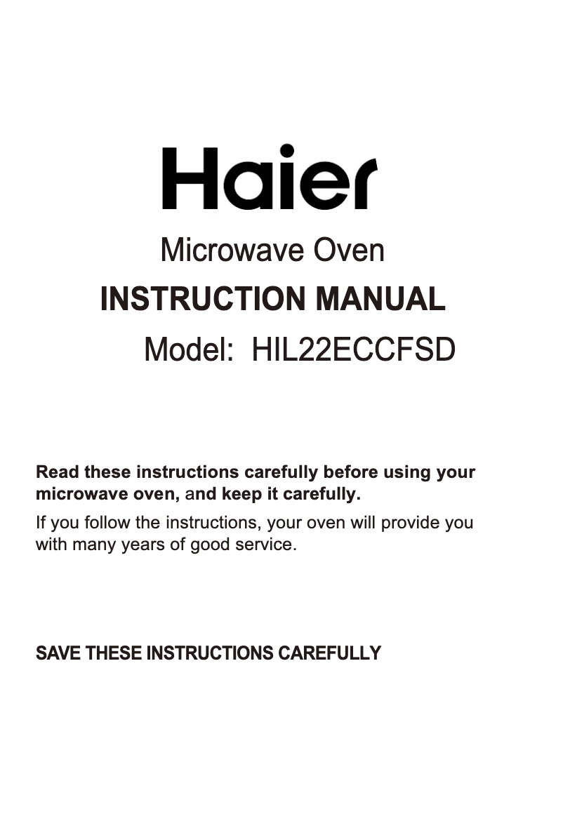 Página 1 del manual Manual de usuario Haier HIL22ECCFSD