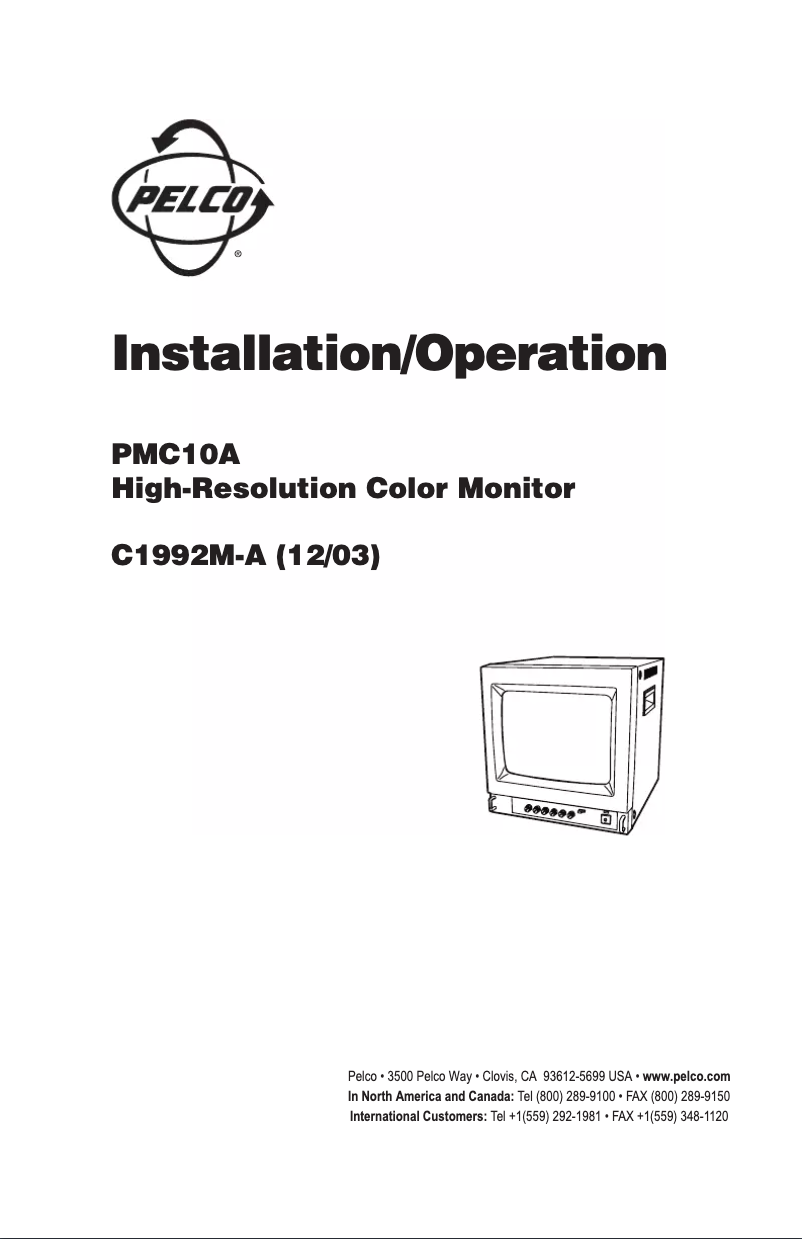 Página 1 del manual Manual de usuario Pelco PMC10A