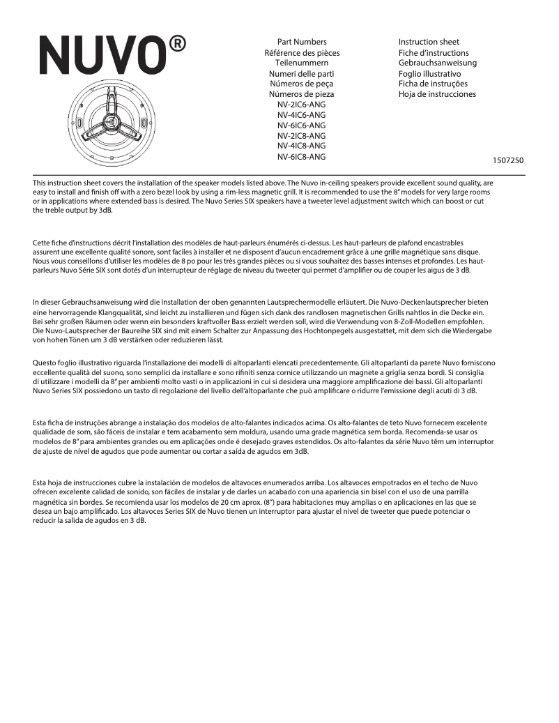 Imagen de la primera página del manual del dispositivo NV-4IC-6ANG