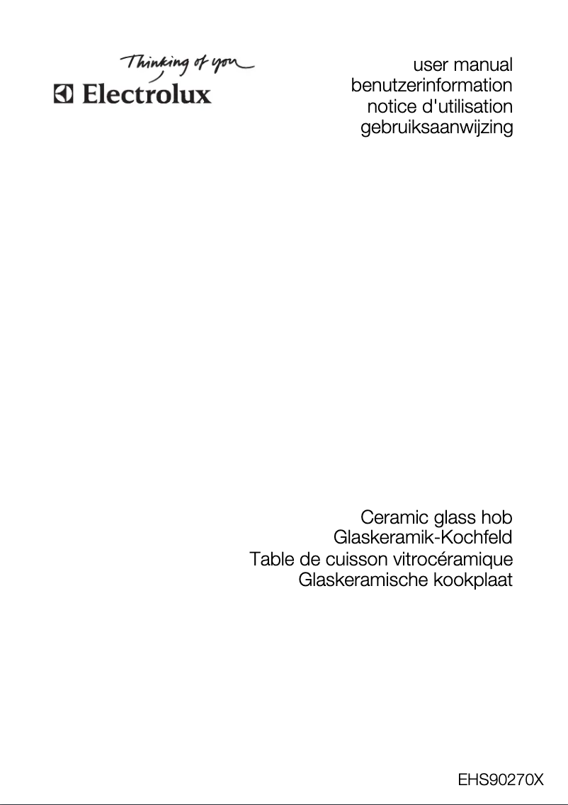 Imagen de la primera página del manual del dispositivo EHS90270X