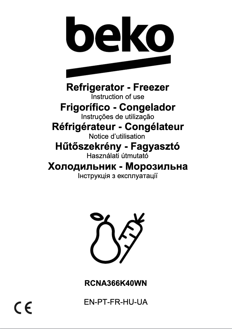 Imagen de la primera página del manual del dispositivo RCNA366K40WN