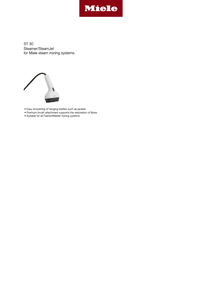 Imagen de la primera página del manual del dispositivo SteamJet ST 30