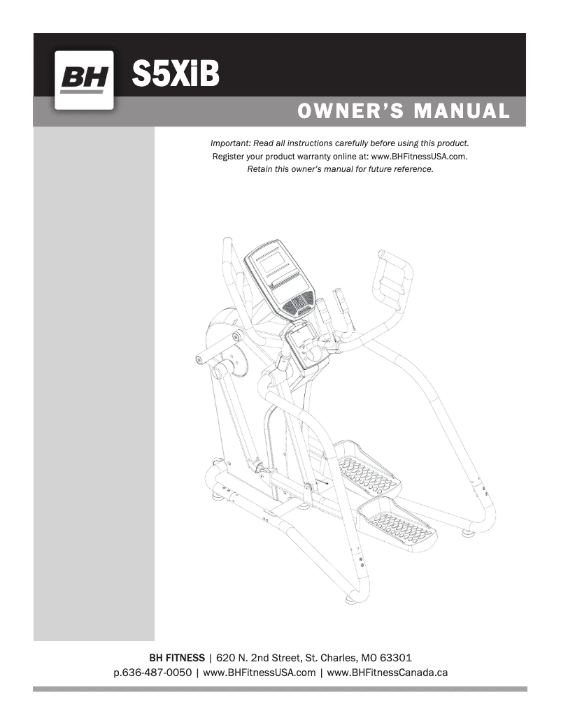 Página nº 1 - Manual de usuario BH Fitness S5XiB