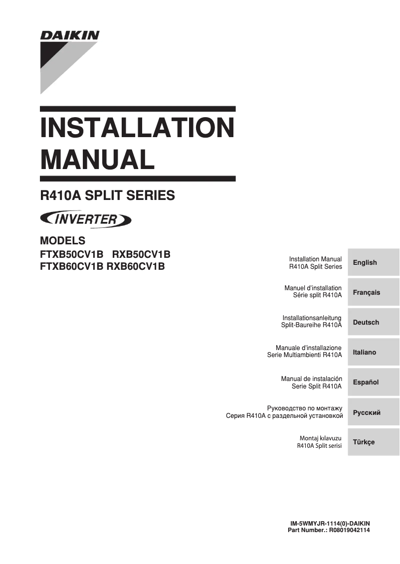 Página 1 del manual Guía de instalación Daikin RXB35C2V1B