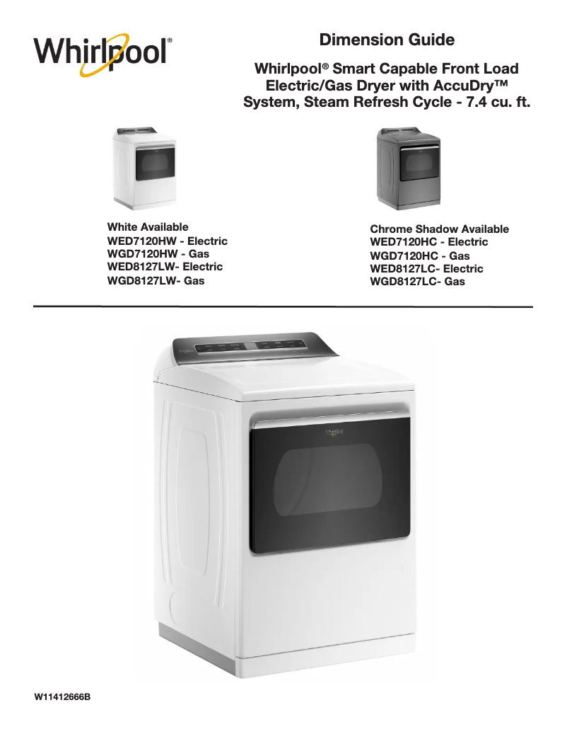Página nº 1 - Dibujo técnico Whirlpool WGD8127LW