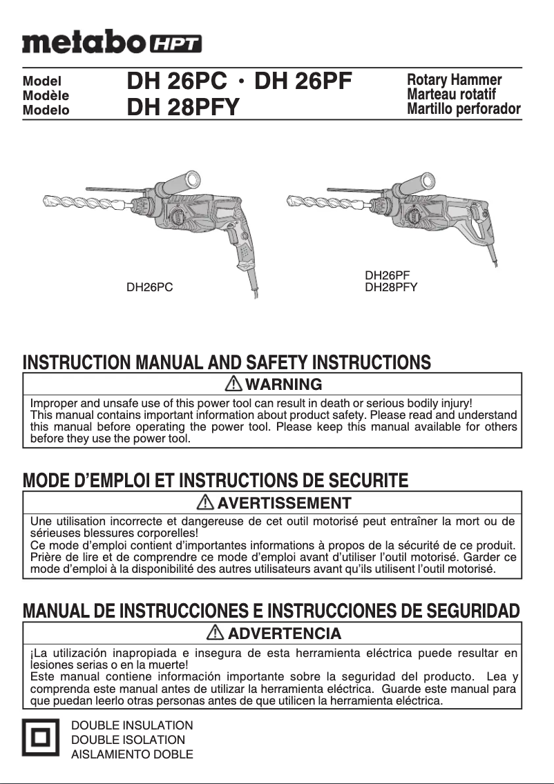 Imagen de la primera página del manual del dispositivo DH26PF