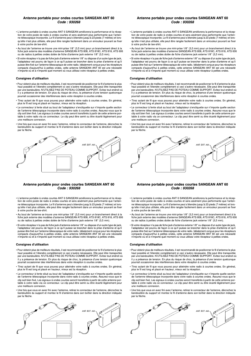 Imagen de la primera página del manual del dispositivo ANT-60