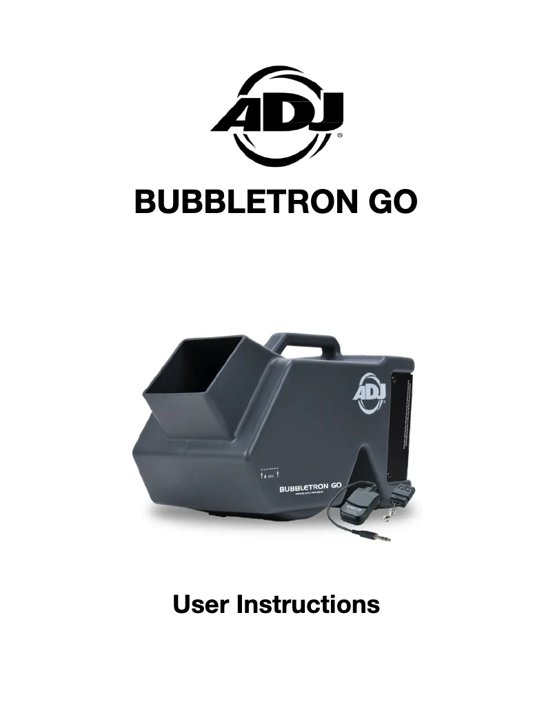 Imagen de la primera página del manual del dispositivo Bubbletron Go