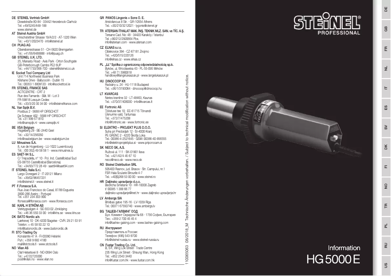 Imagen de la primera página del manual del dispositivo HG 5000 E