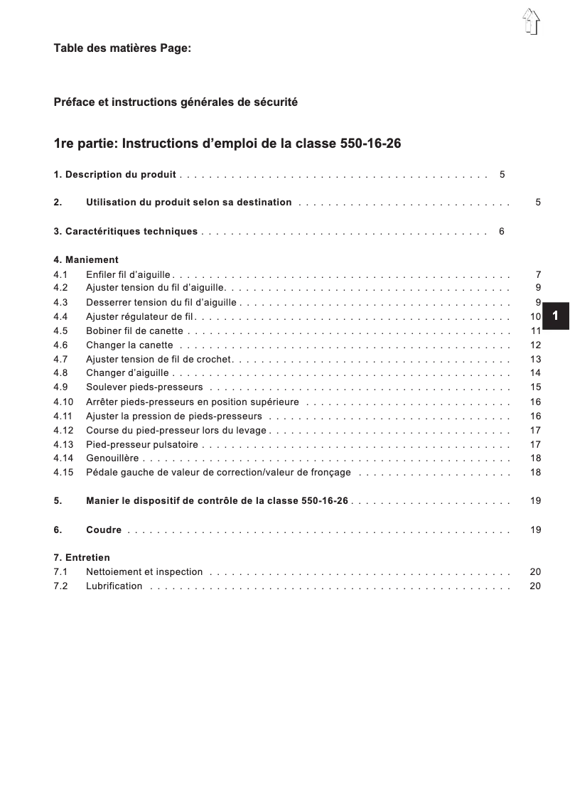 Página 1 del manual Manual de usuario Dürkopp Adler 550-16-23