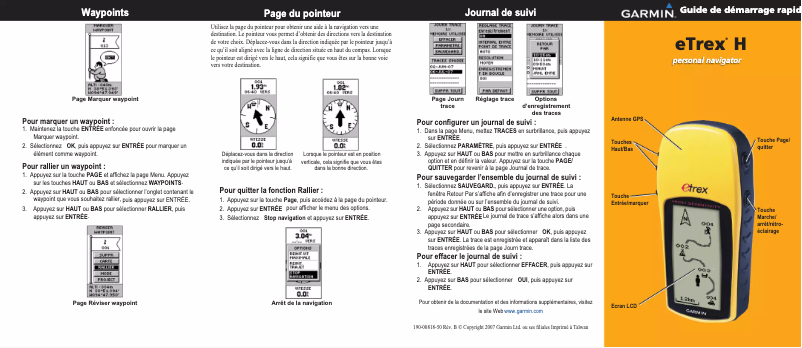 Imagen de la primera página del manual del dispositivo eTrex H