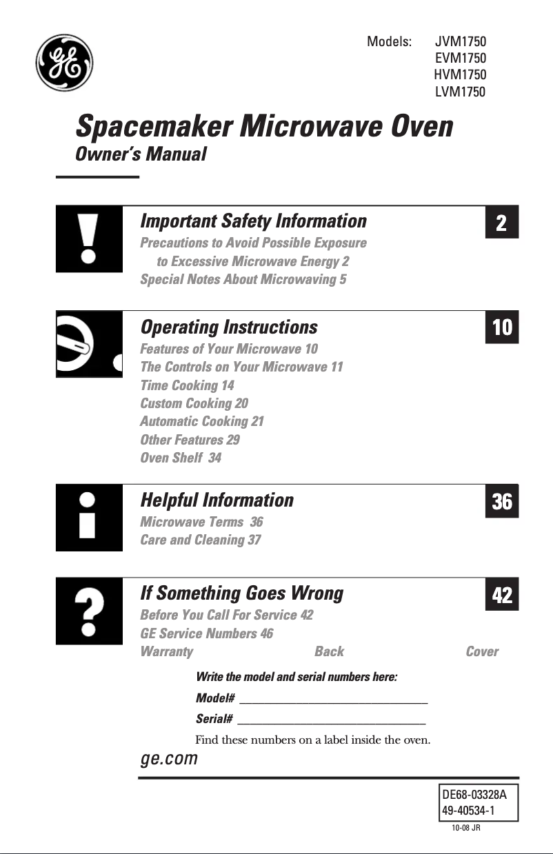 Imagen de la primera página del manual del dispositivo HVM1750DMWW