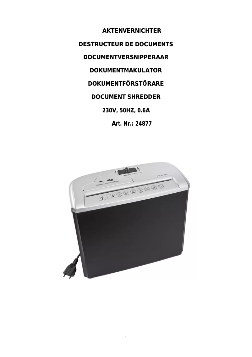 Imagen de la primera página del manual del dispositivo 24877