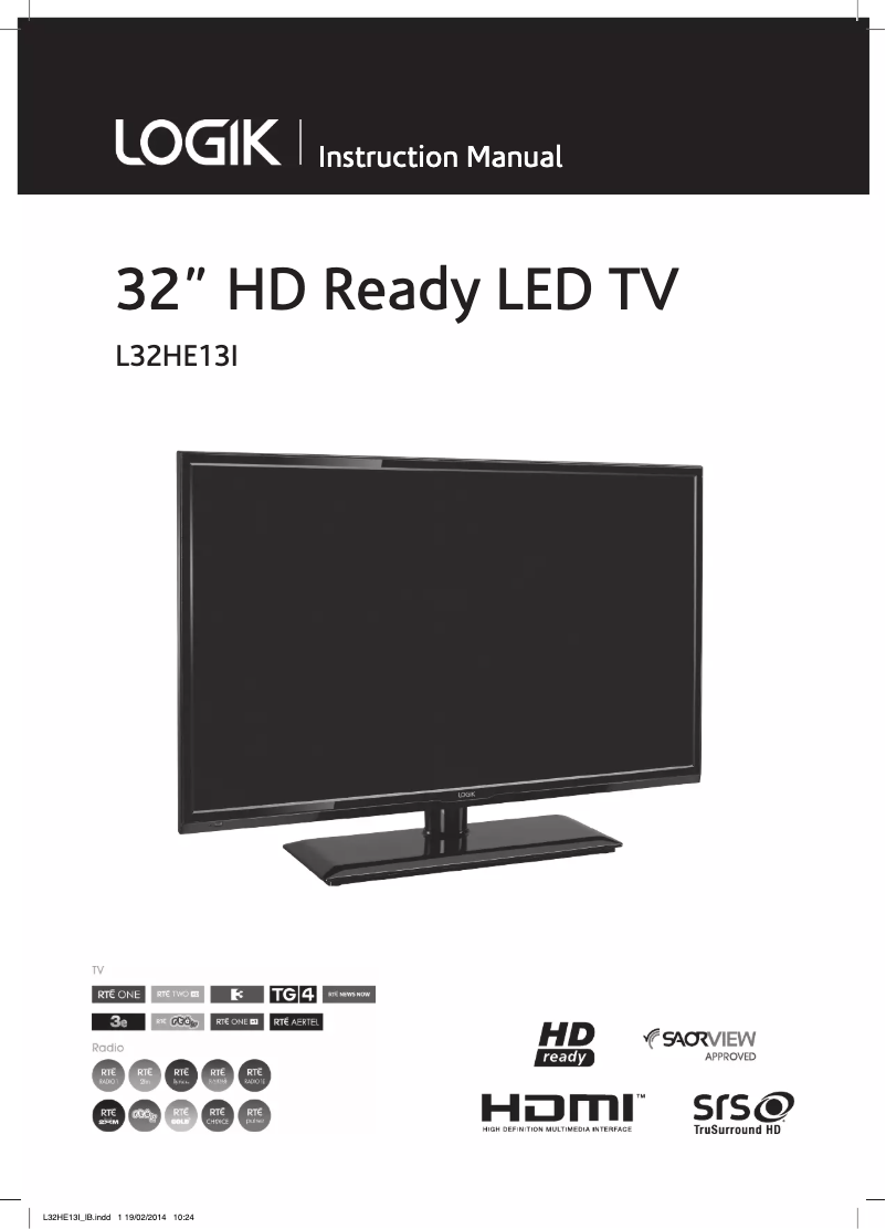 Imagen de la primera página del manual del dispositivo L32HE13I