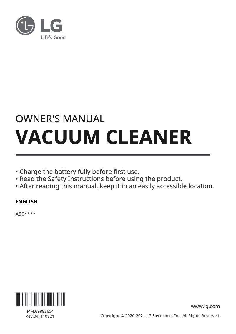 Página 1 del manual Manual de usuario LG CordZero A9 A908VMR