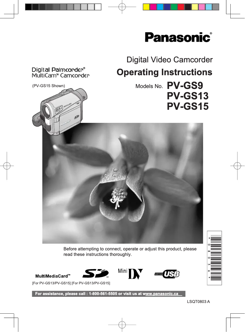 Página 1 del manual Manual de usuario Panasonic PV-GS9