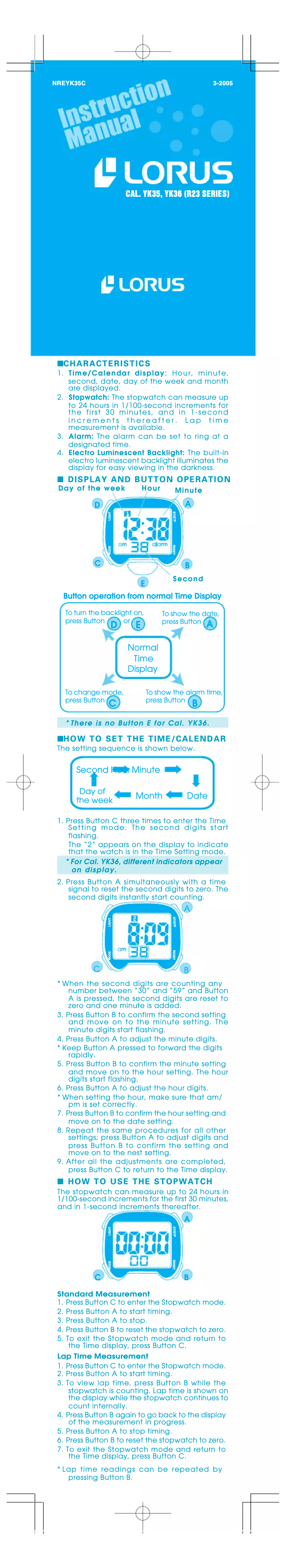 Imagen de la primera página del manual del dispositivo YK35