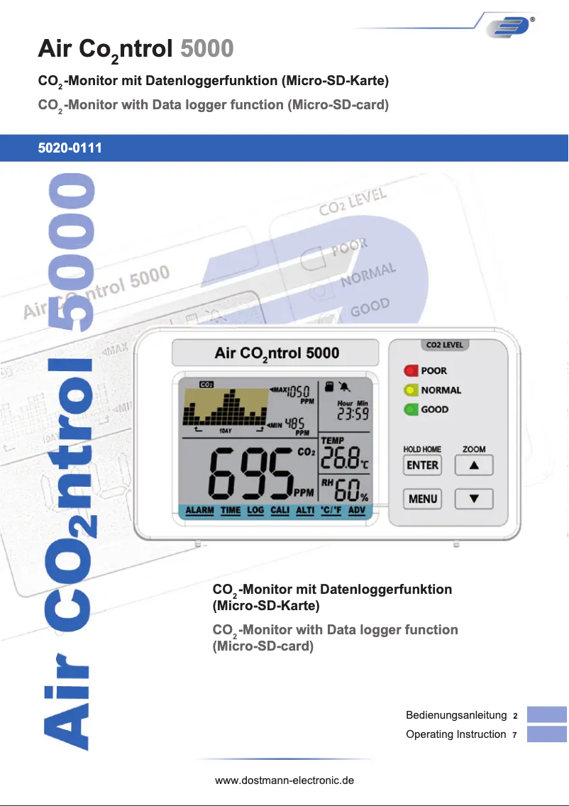 Página nº 1 - Manual de usuario TFA AirCO2ntrol 5000