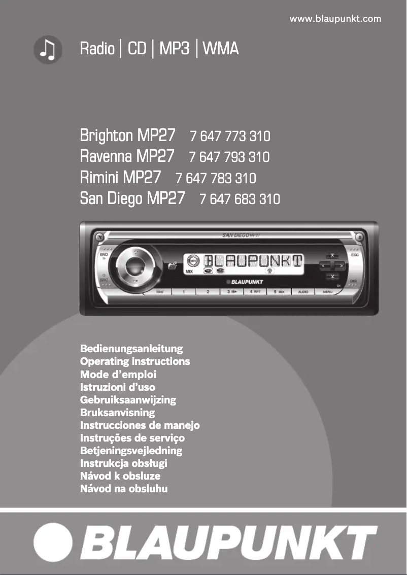 Página nº 1 - Manual de usuario Blaupunkt Rimini MP27