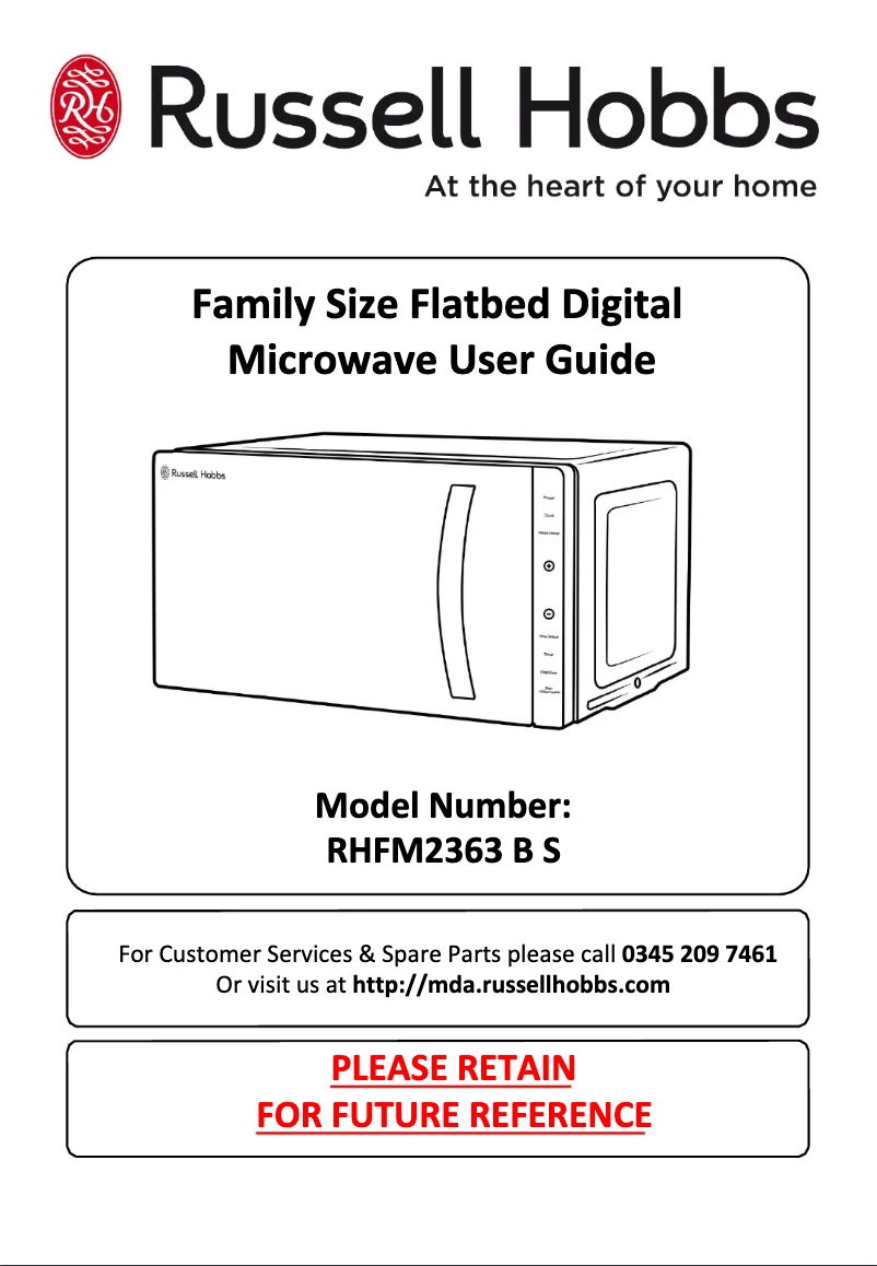 Página 1 del manual Manual de usuario Russell Hobbs RHFM2363B