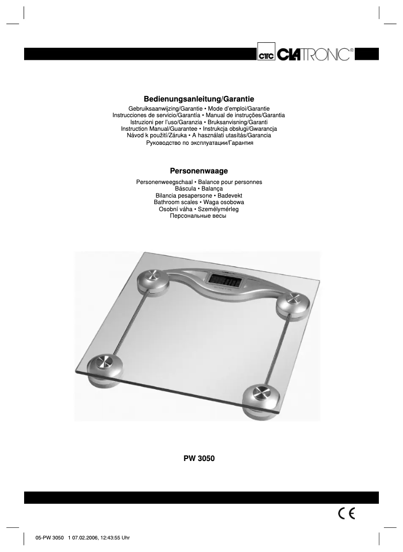 Imagen de la primera página del manual del dispositivo PW 3050